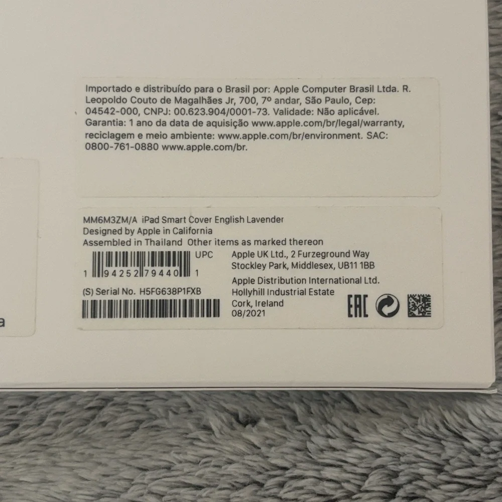 NWT Apple iPad Smart Cover - English Lavender